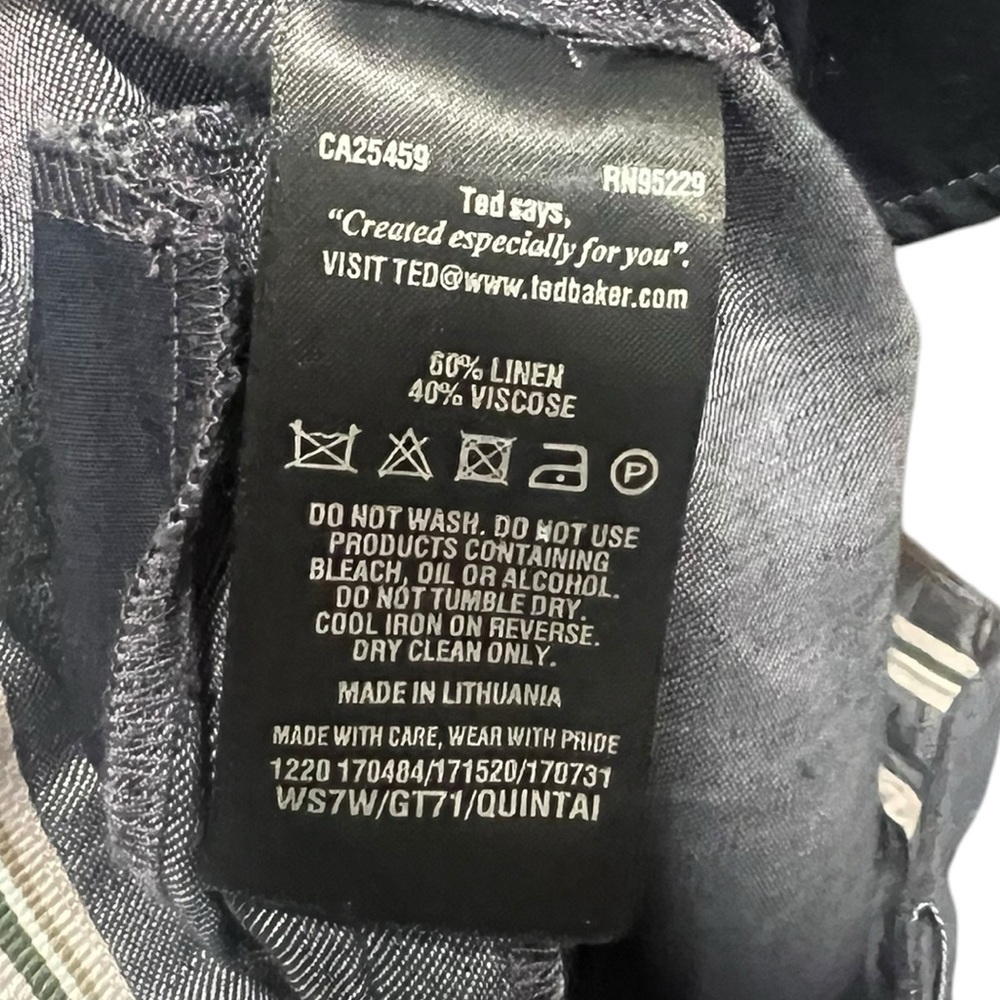 Ted Baker Color by Number collection Linen Blend pants Size 1 - Picture 16 of 16